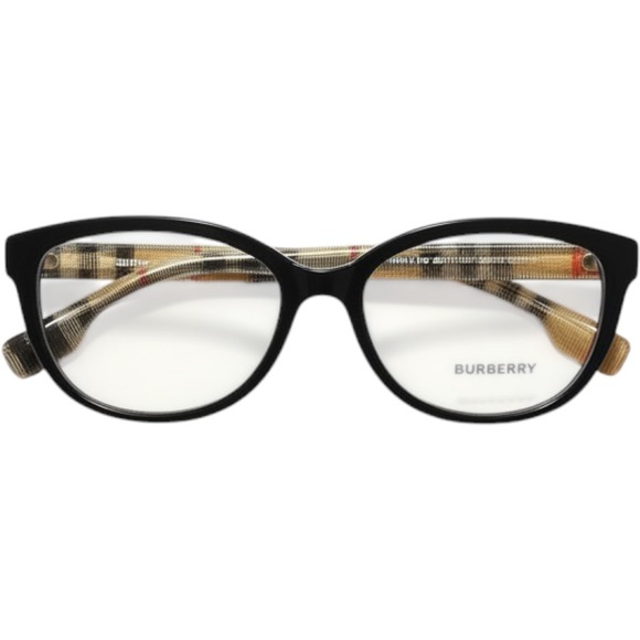 Burberry Accessories - Burberry Black Frame Glasses with Signature Check Temples B 2357